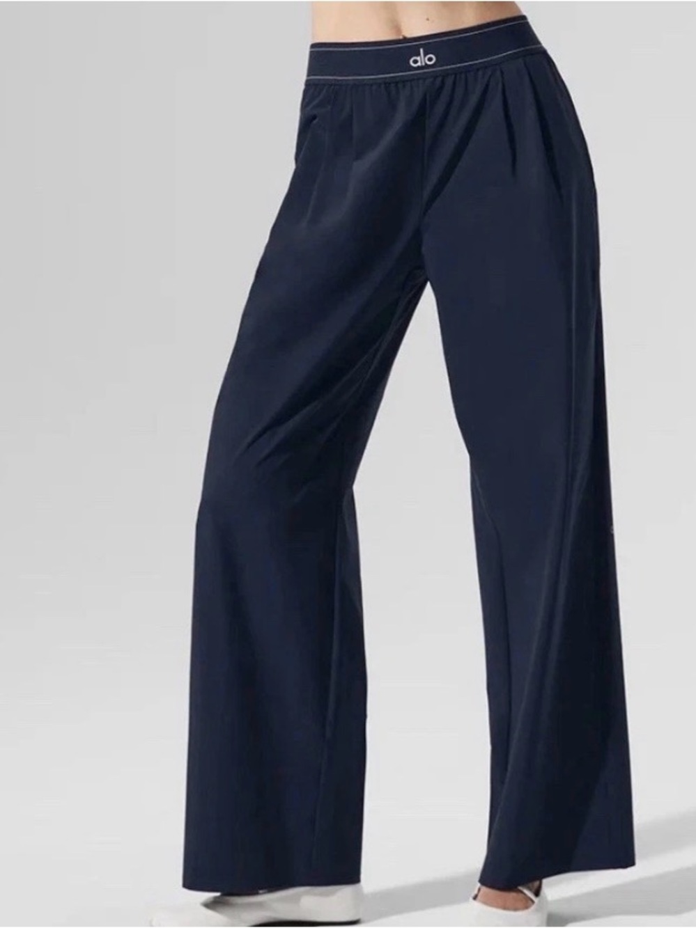 ALO Yoga Navy Wide-Leg Lounge Pants